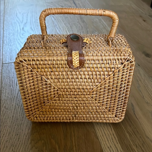 Target Tan Mini Basket Bag with Leather Accent - Picture 1 of 4
